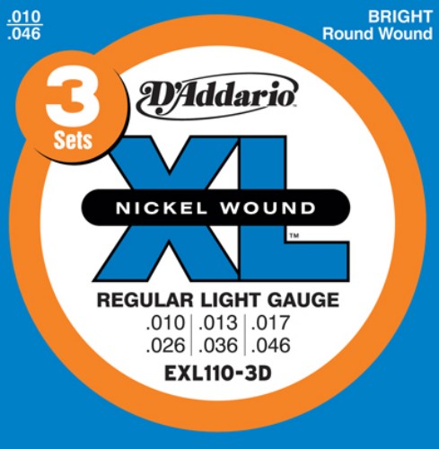 Daddario EXL 110-3D 3 set pack plus Free set of EXP Electric Strings 10-46 Daddario EXL 110-3D 3 set pack plus Free set of EXP Electric Strings 10-46